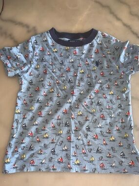 Polo by Ralph Lauren Light Blue Sailboat Print Short Sleeve Tee